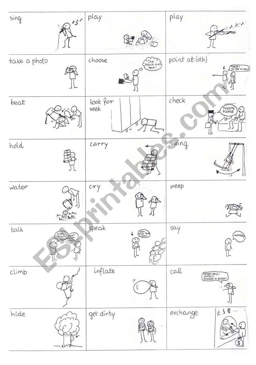English Verbs in Pictures - part2 out of 25 - 
