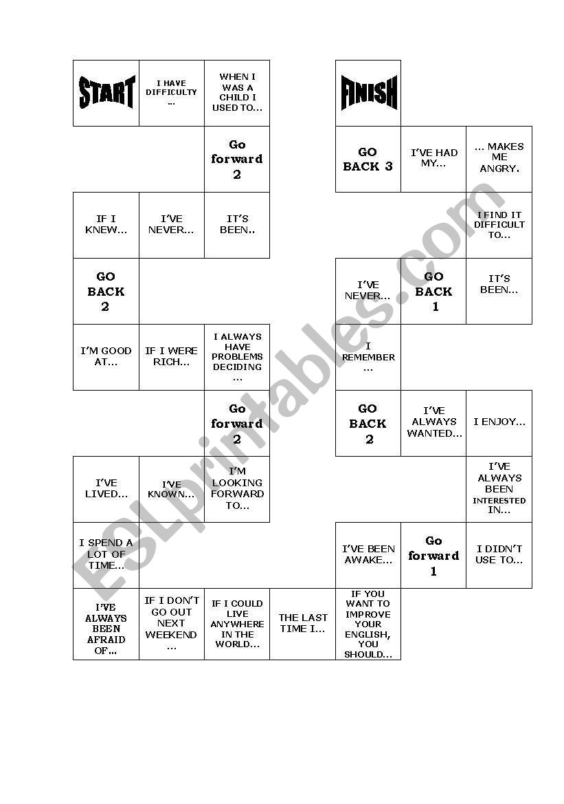 BOARD GAME - GRAMMAR STRUCTURES FOR INTERMEDIATE AND ADVANCED STUDENTS