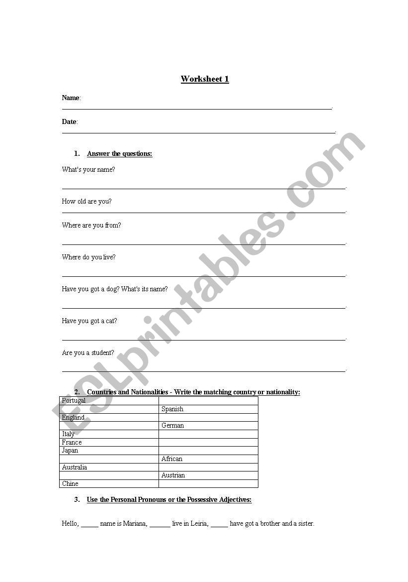 Test/Worksheet 5 grade worksheet