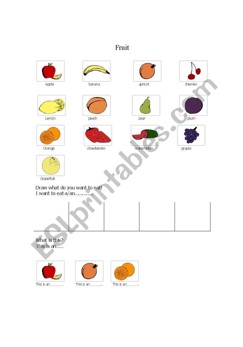 FRUIT ACTIVITIES worksheet