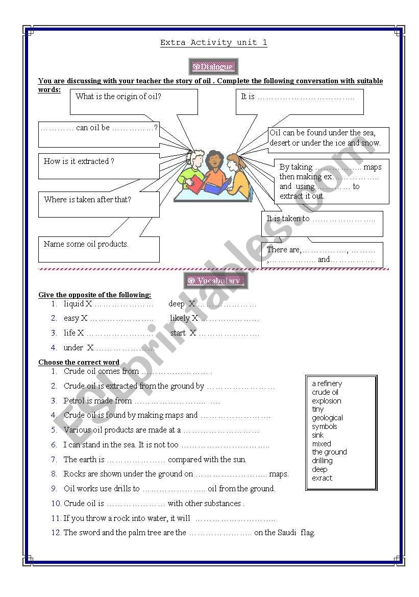 oil worksheet