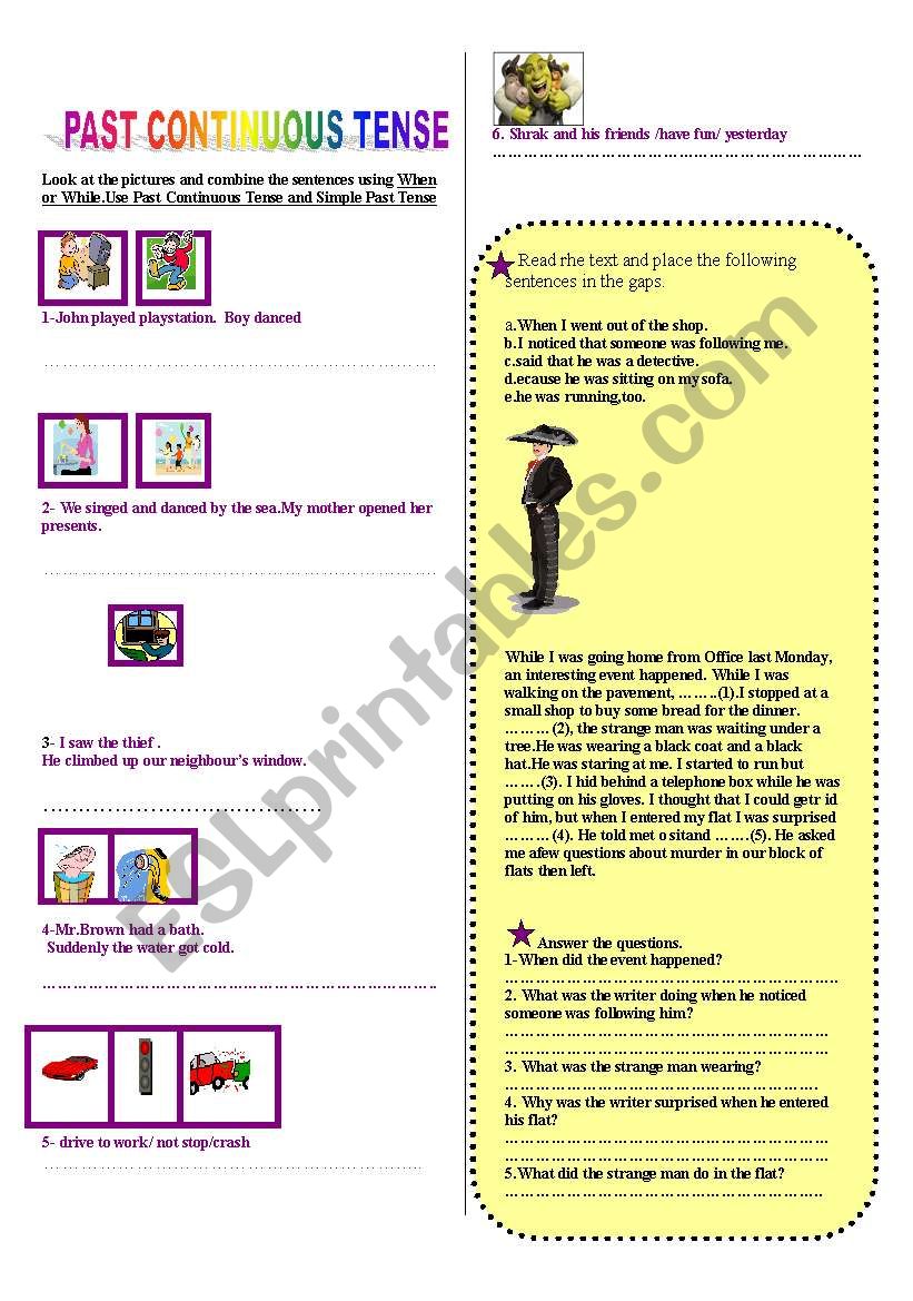 past continuous tense  worksheet