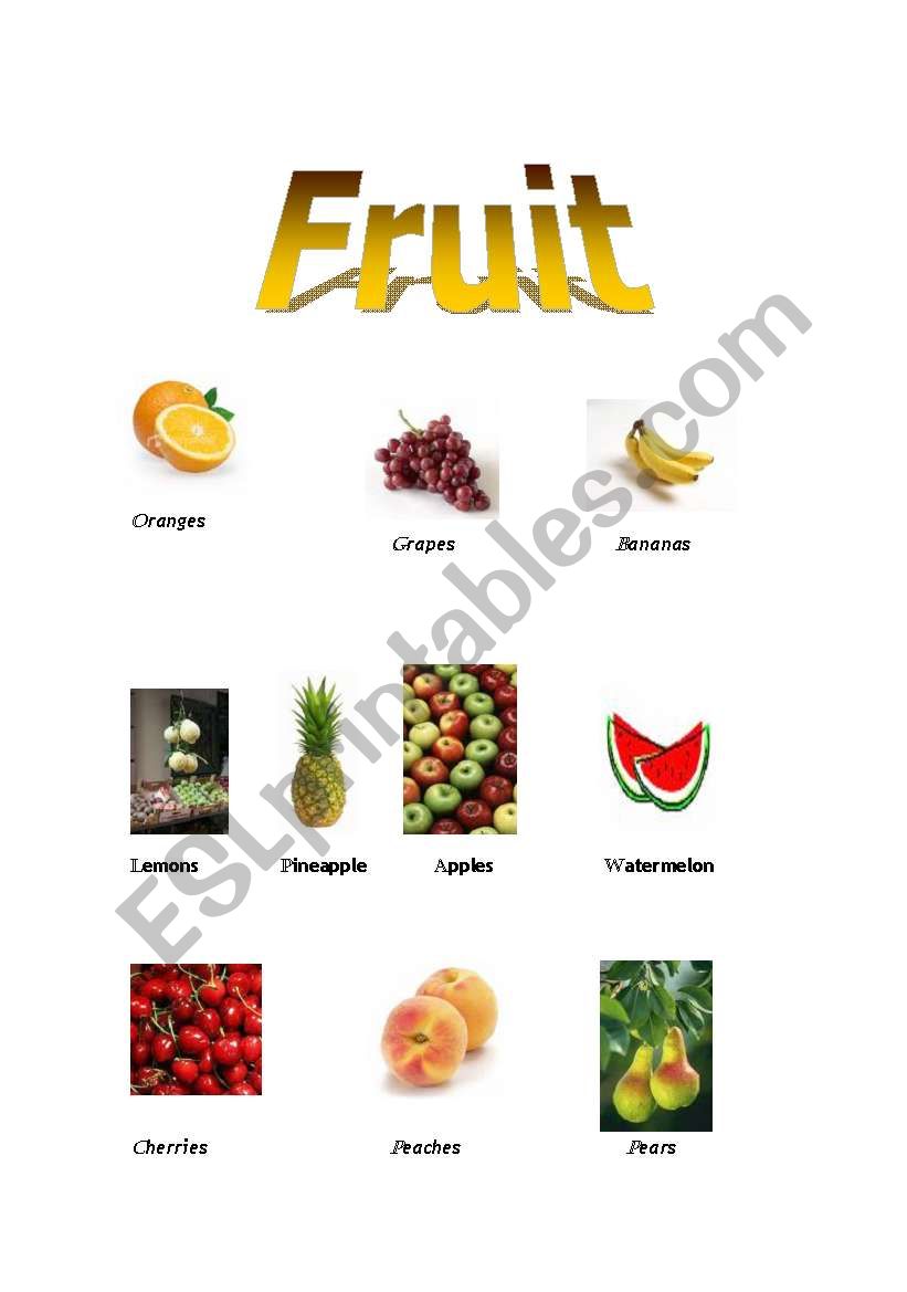 Fruits  worksheet