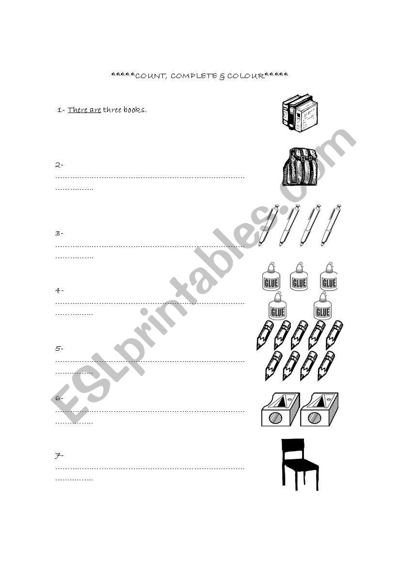 Count and Complete worksheet