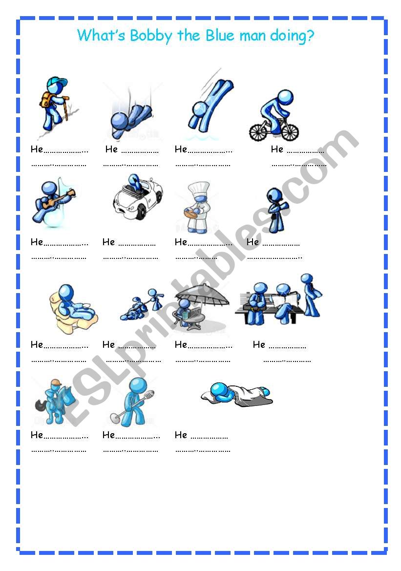 BOBBY THE BLLUE MAN worksheet