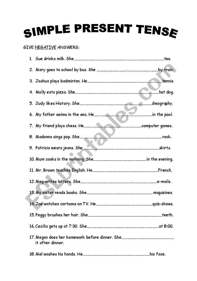 Simple Present Tense  Examples, Use & Worksheet