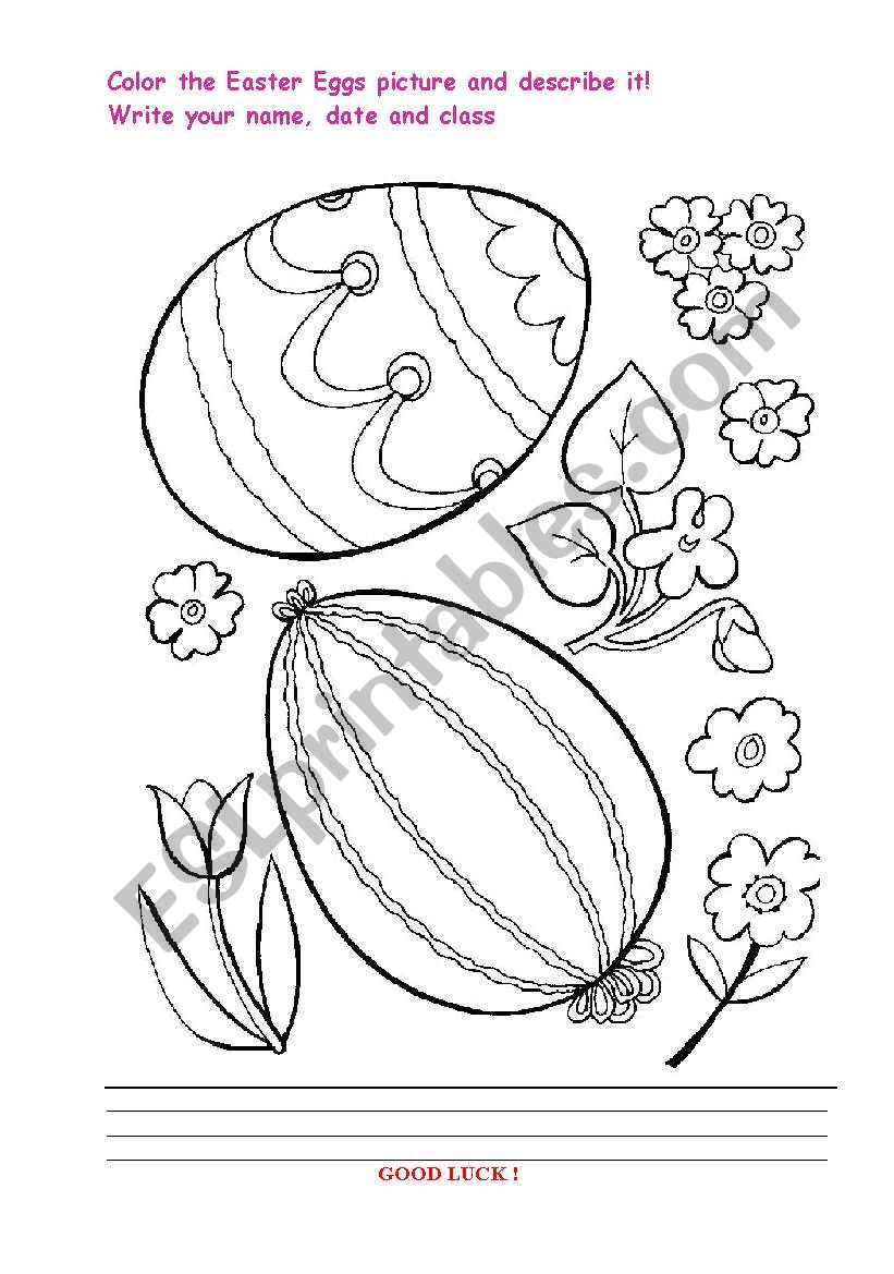 Colour the Easter Eggs worksheet