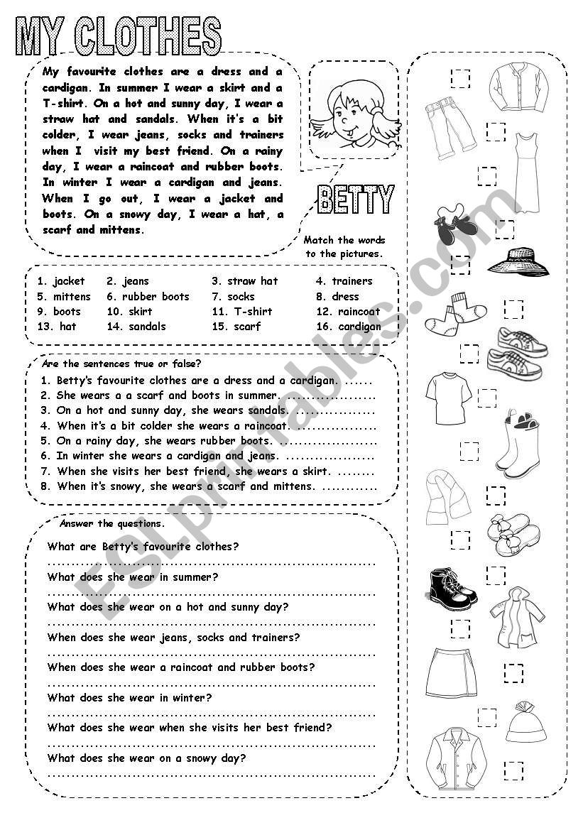 MY CLOTHES (2) worksheet