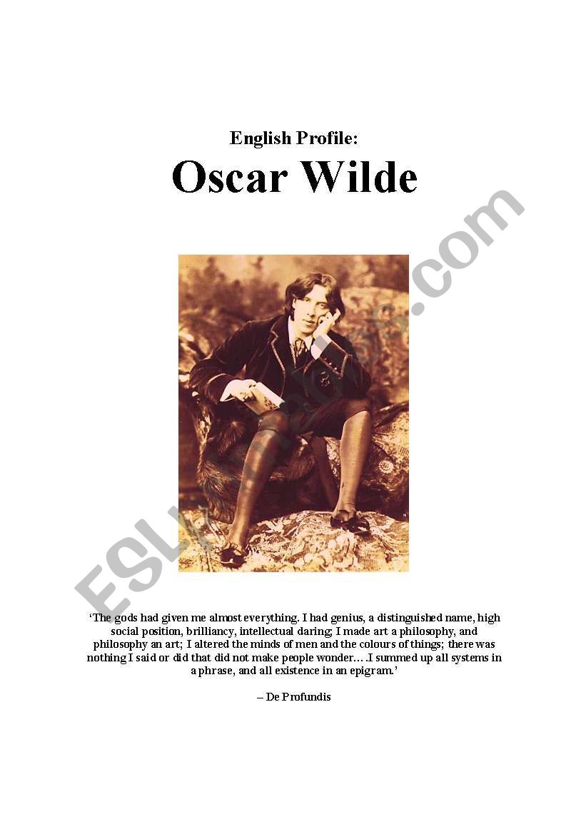 Oscar Wilde worksheet
