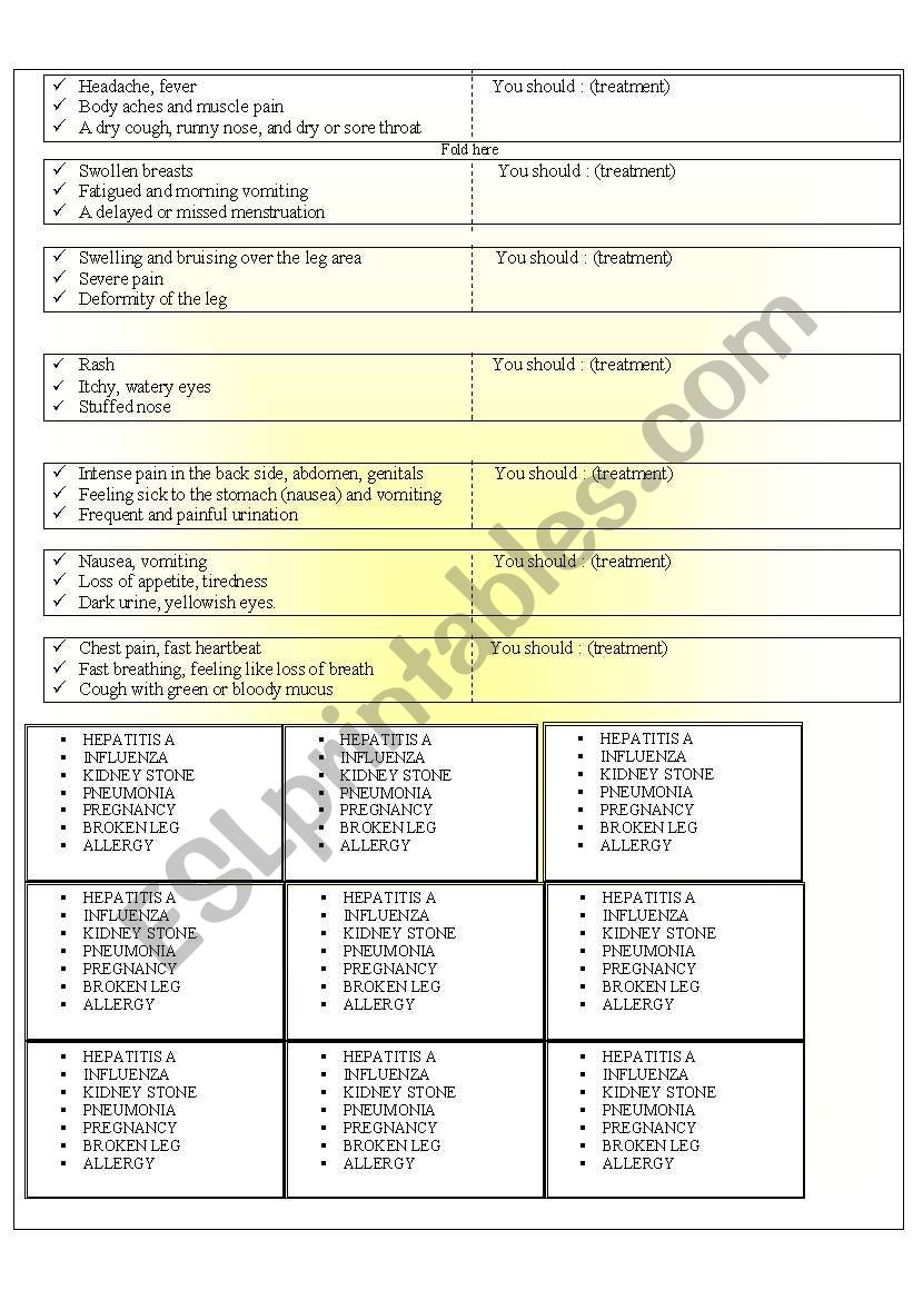 Illness Role-play worksheet