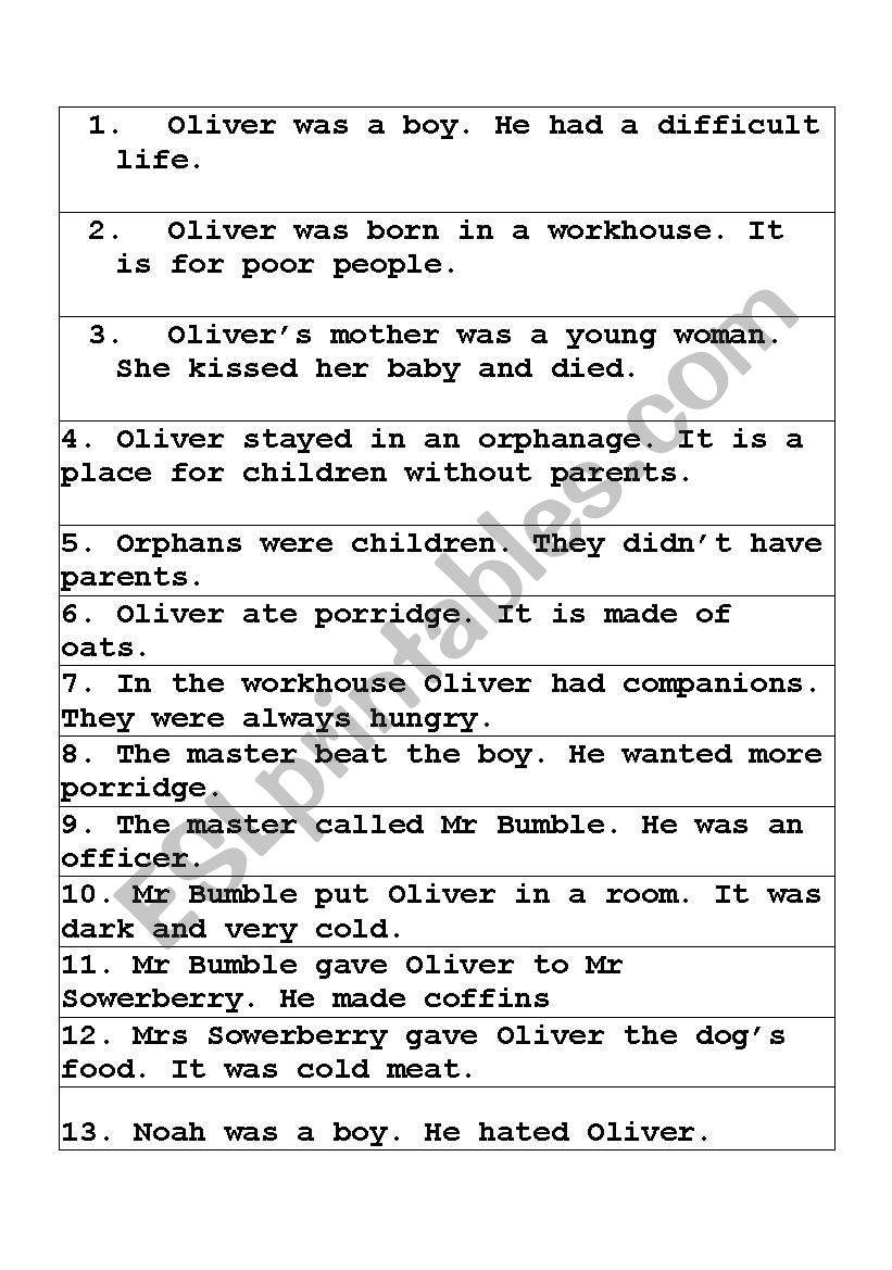 Relative Clauses+Oliver Twist worksheet