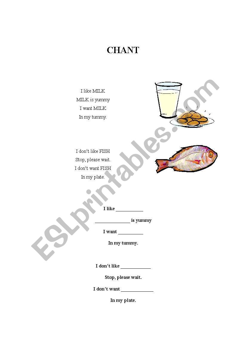 food is YUMMY! worksheet