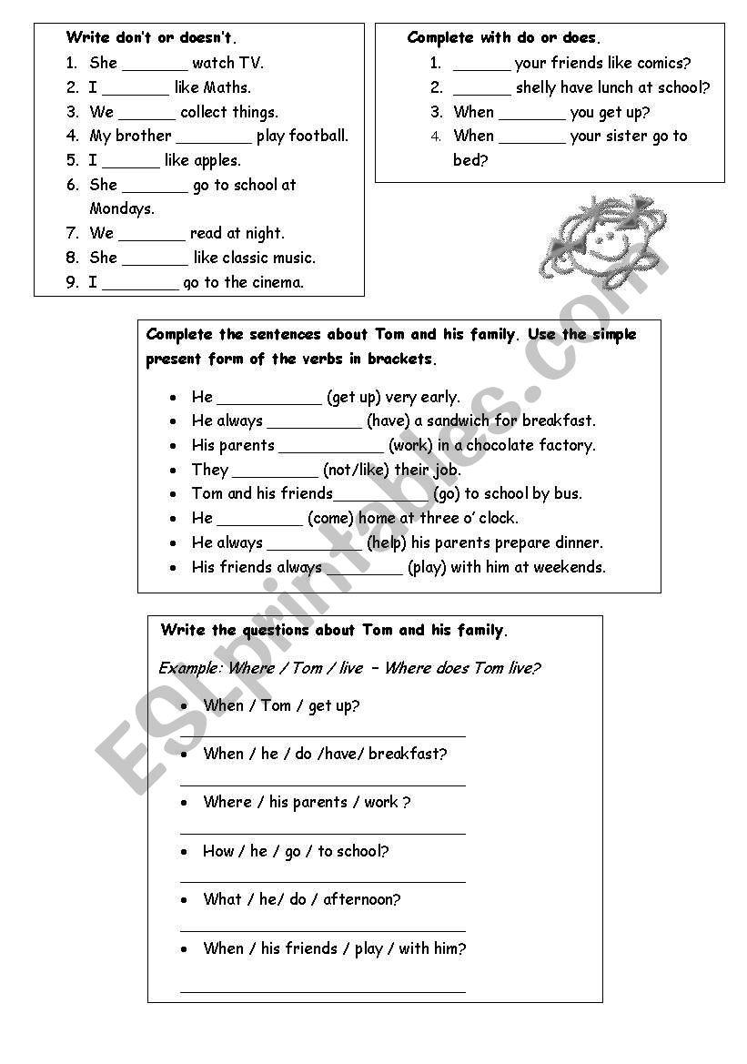 present simple worksheet