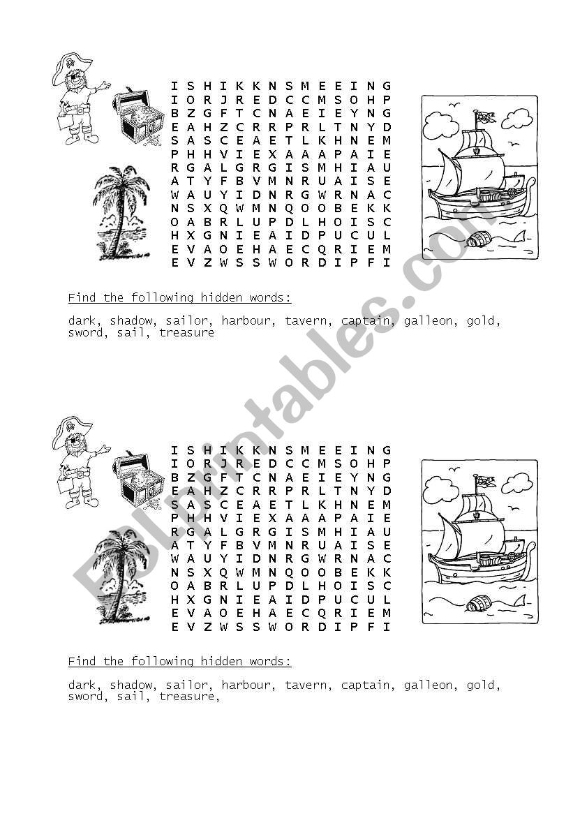 pirate wordsearch worksheet