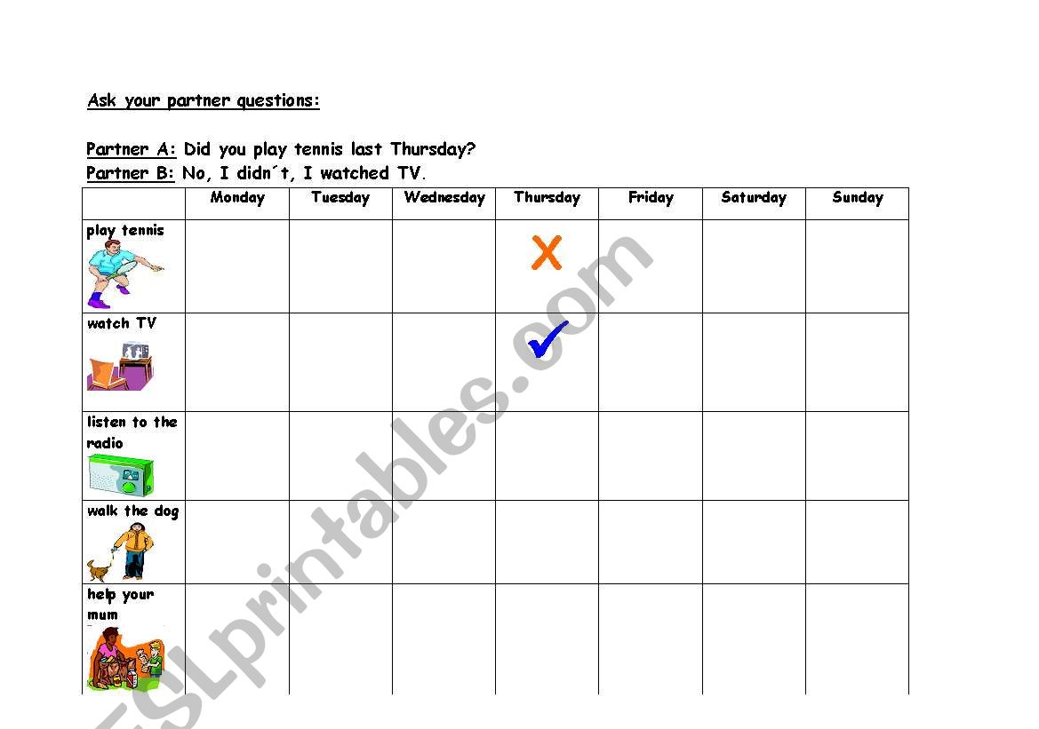 Past Simple What did you do?  worksheet