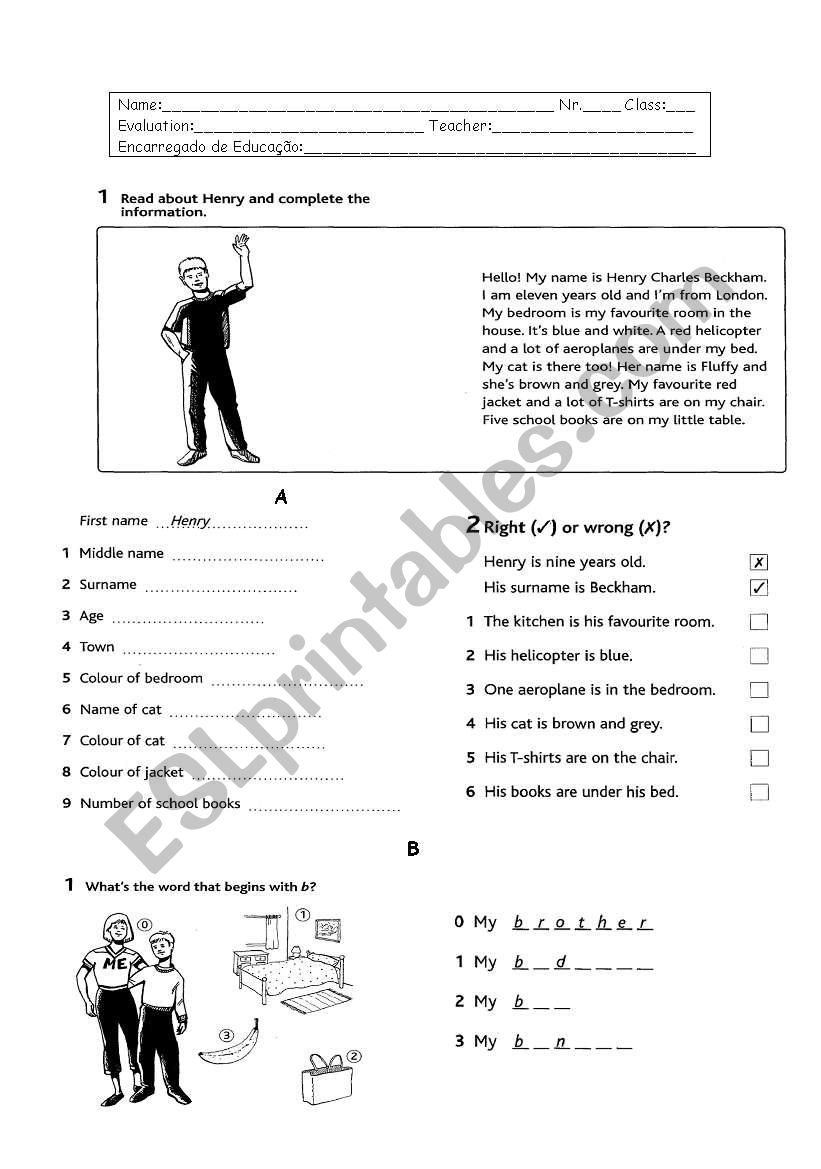 test first part worksheet