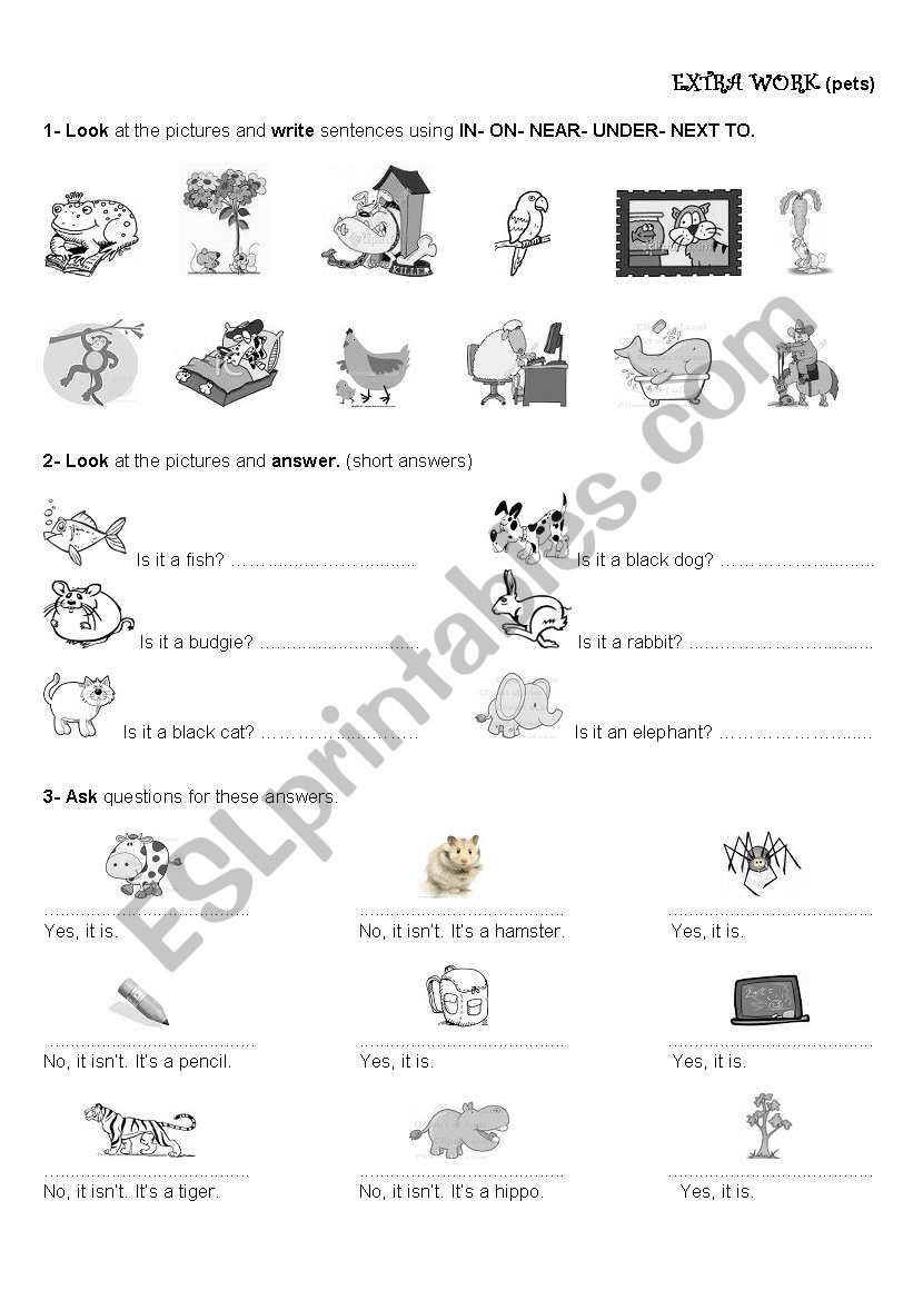 lets talk about PETS   worksheet