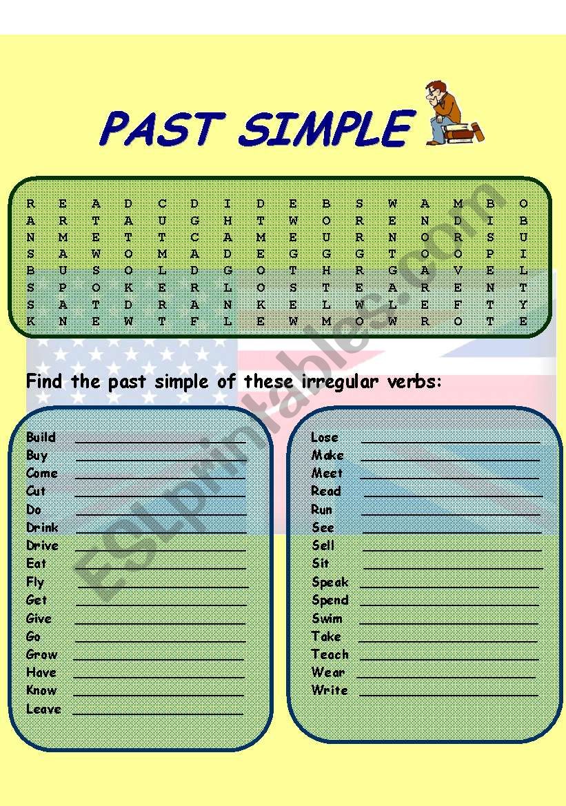 Past Simple Wordseach worksheet