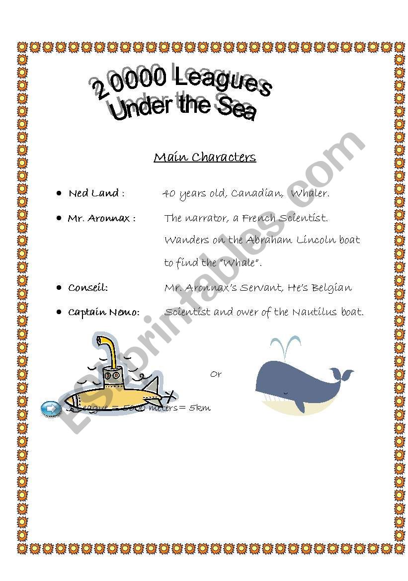 20000 leagues under the sea worksheet
