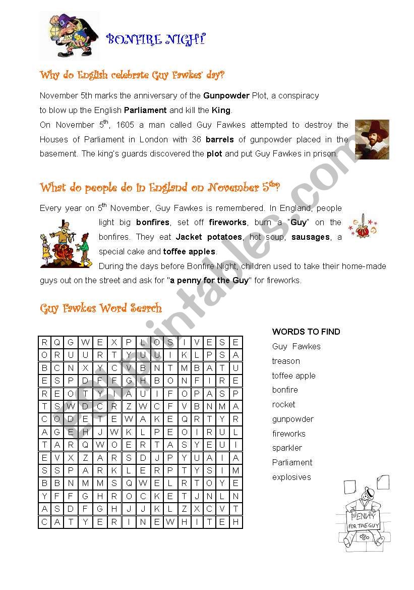 Bonfire Night  worksheet