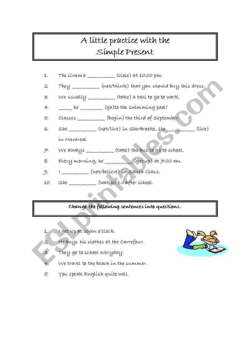 Simple present exercises worksheet