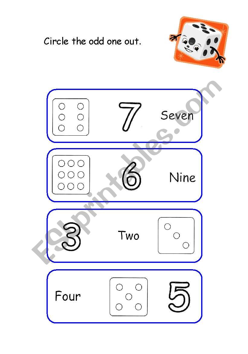 Numbers/dice I worksheet