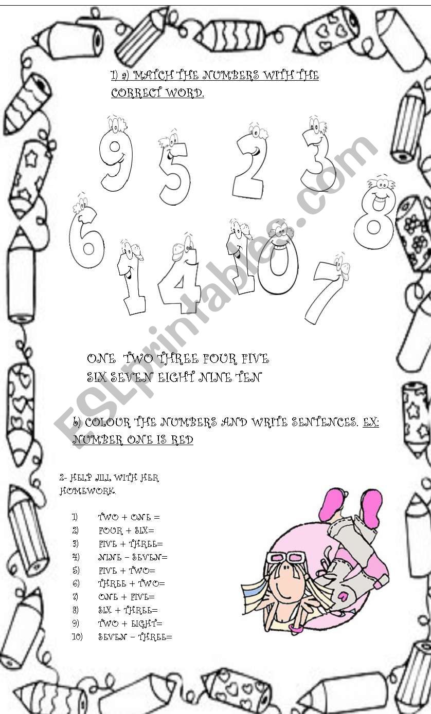 NUMBERS worksheet