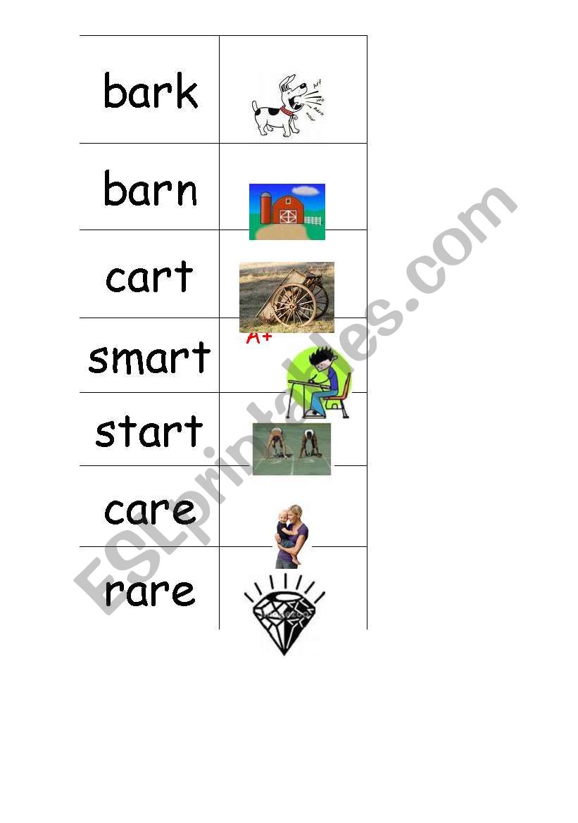 ar and are words worksheet