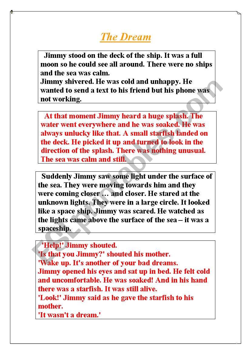The Dream worksheet