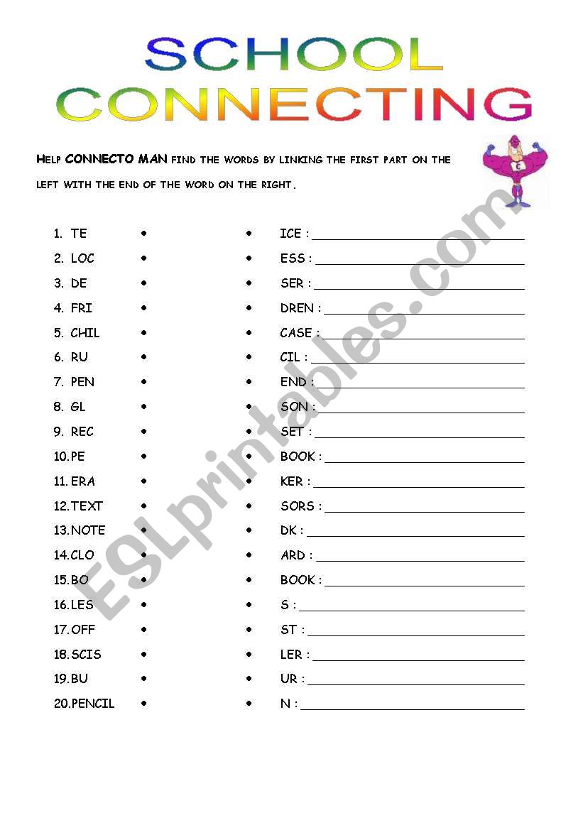 SCHOOL CONNECTING worksheet