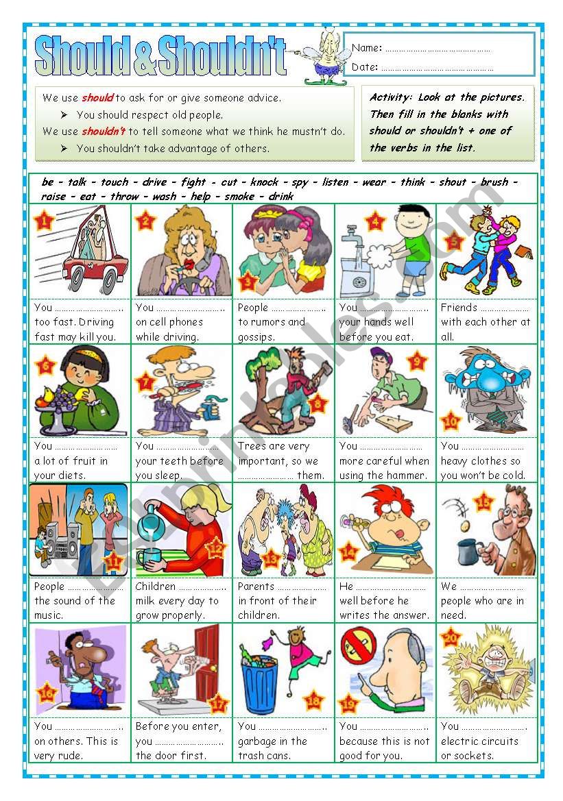 Should or ShouldnÂ´t (part 2) worksheet