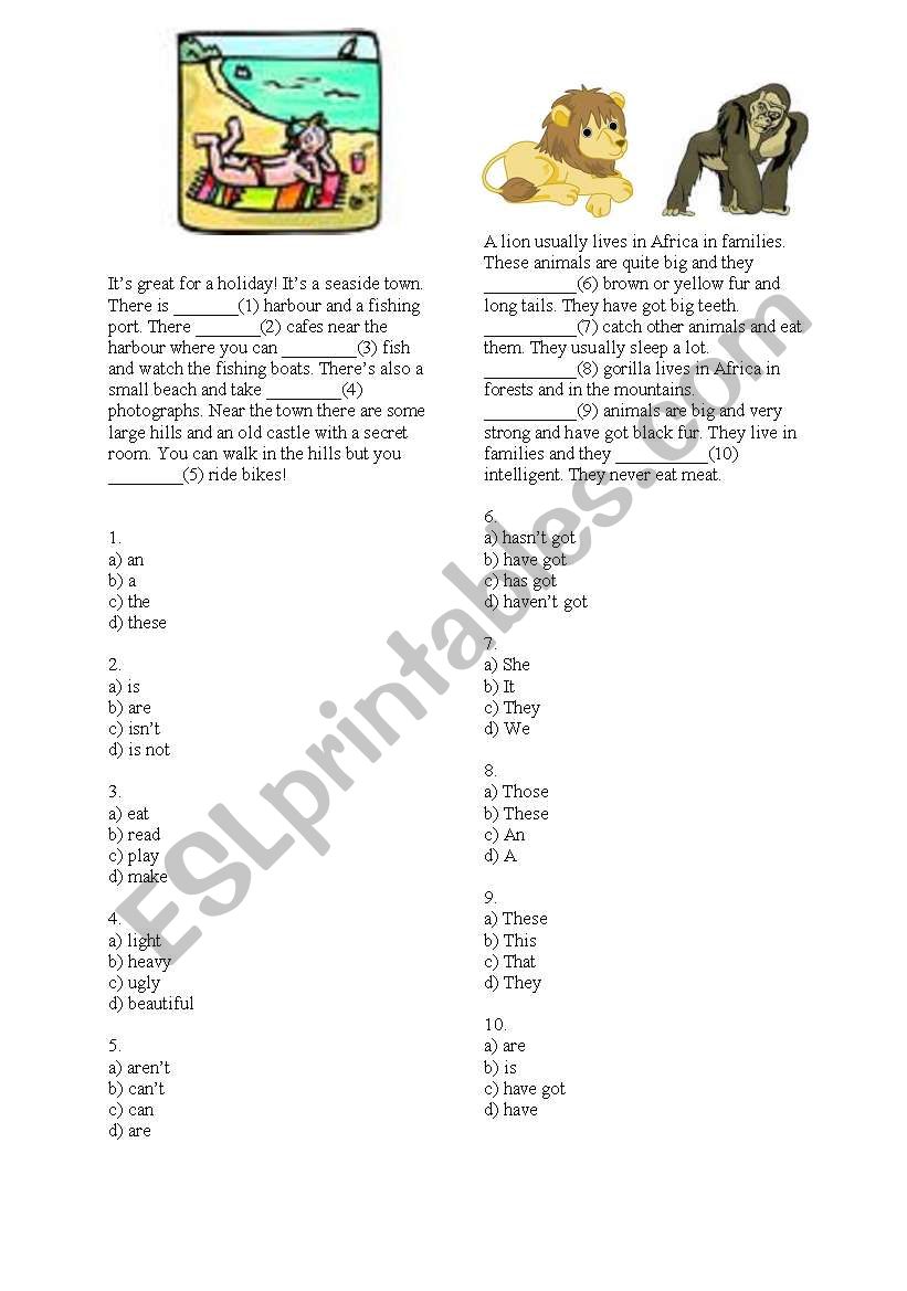 Cloze Test worksheet