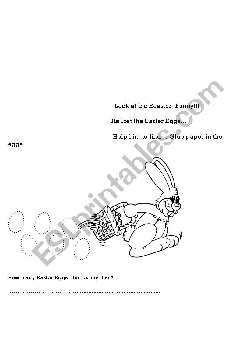 Easter Bunny and His eggs worksheet