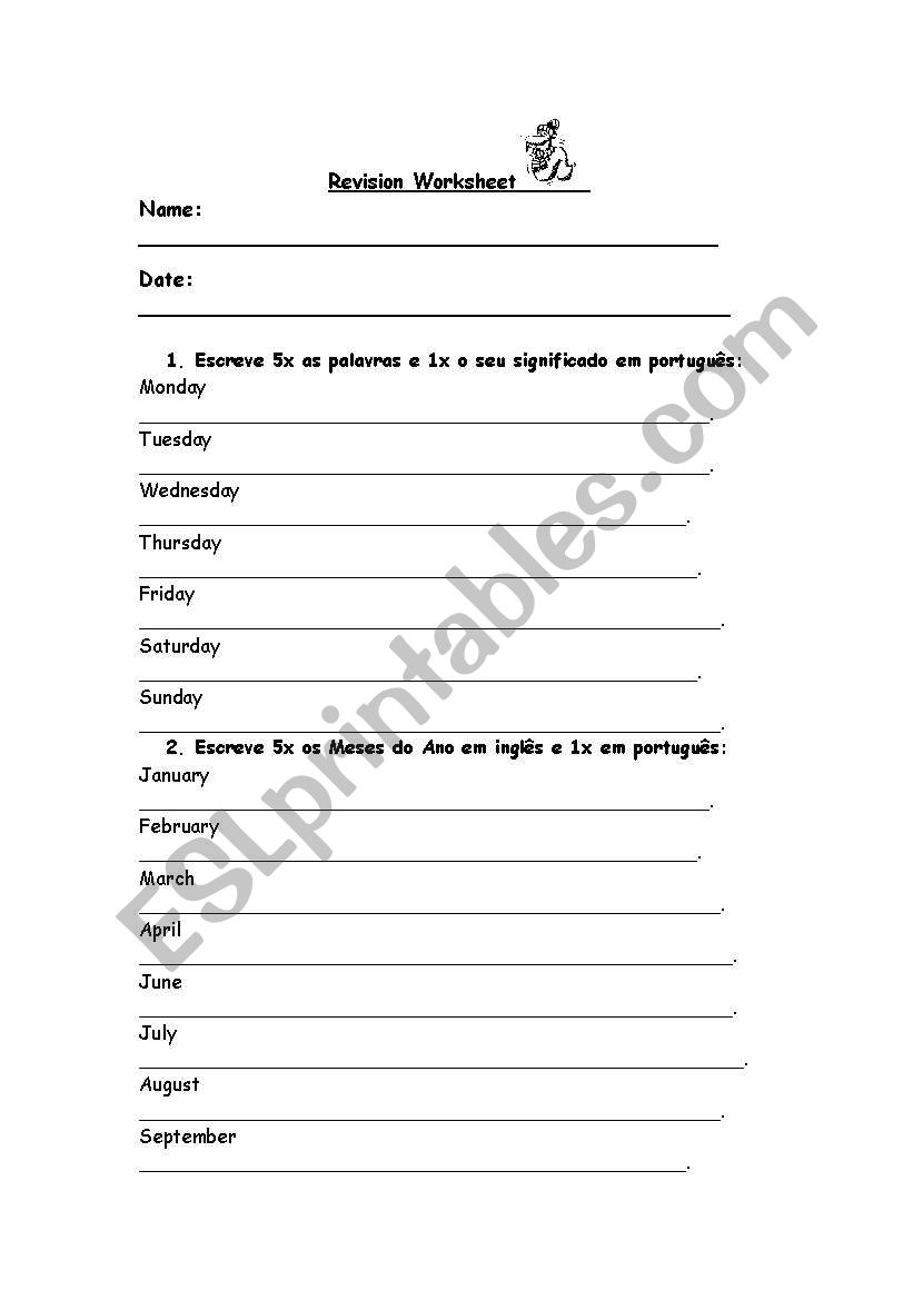 Revision Worksheet Primary School