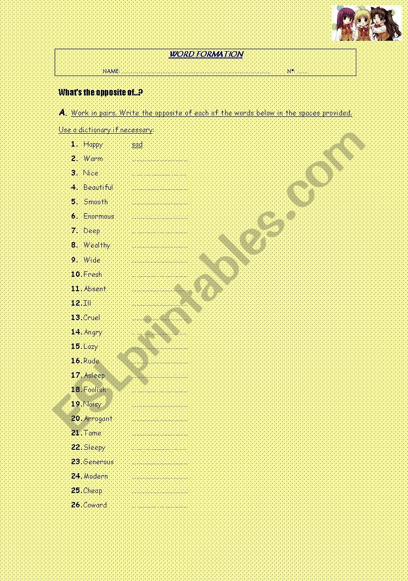 Word Formation I worksheet