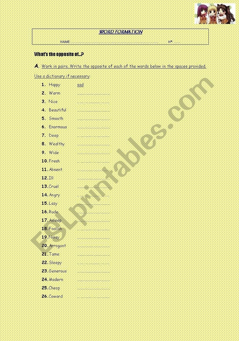 Word Formation I worksheet