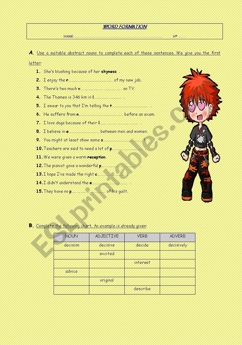 WordvFormation II worksheet