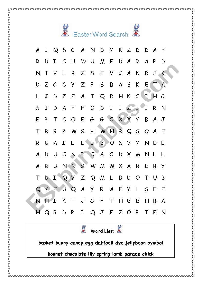 Easter Word Search worksheet