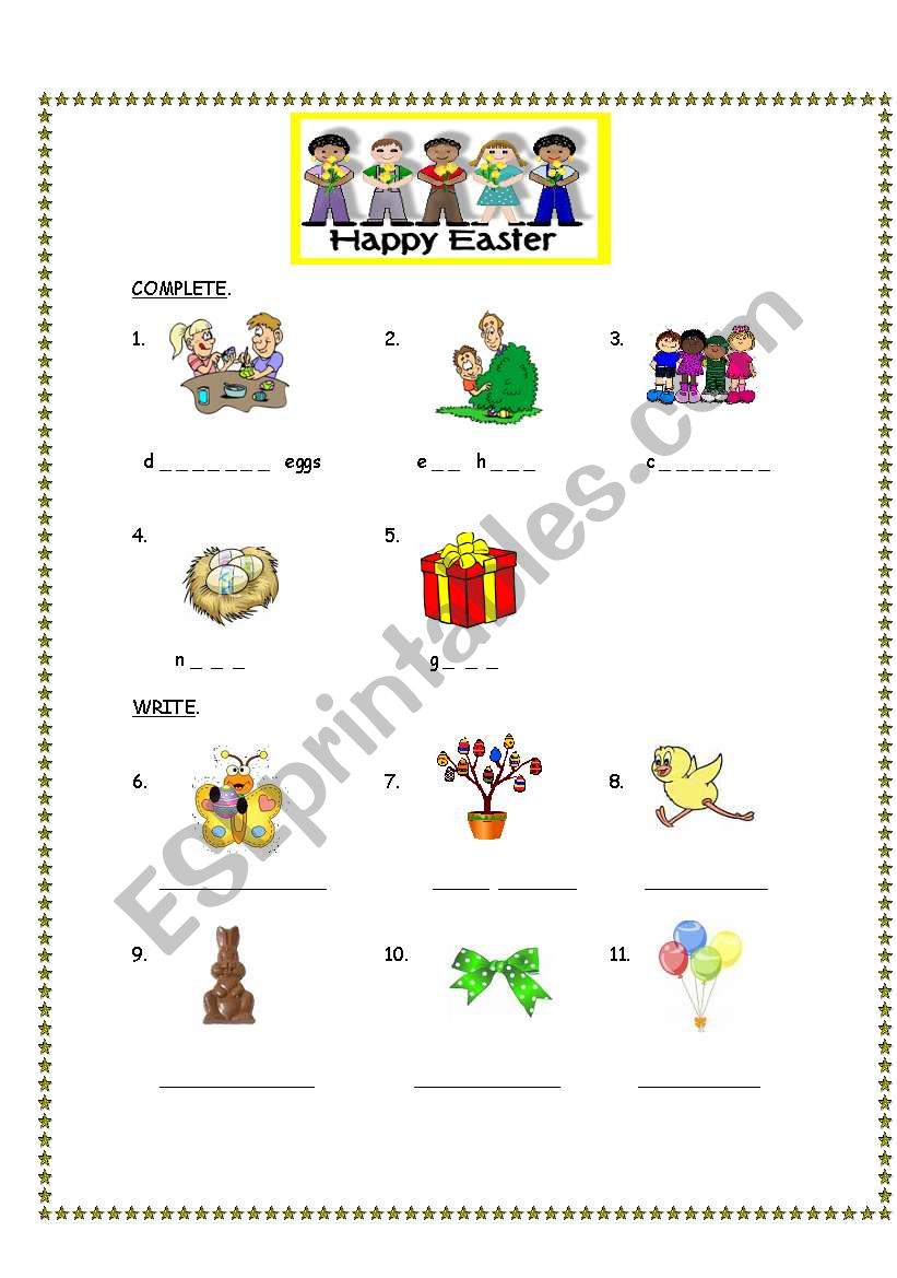 Happy Easter worksheet