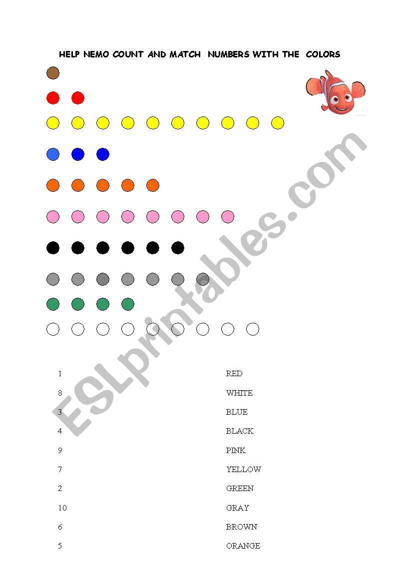 COUNT AND MATCH worksheet