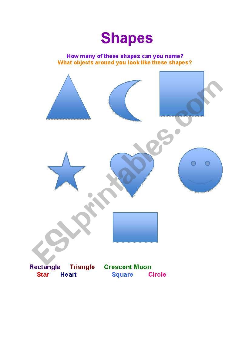 Naming Shapes worksheet