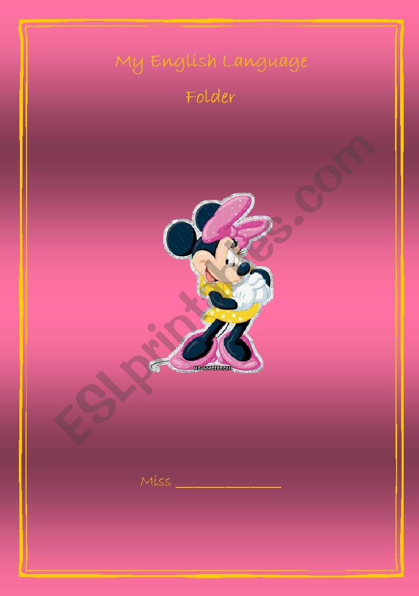 Minnie´s Folder Cover Page worksheet