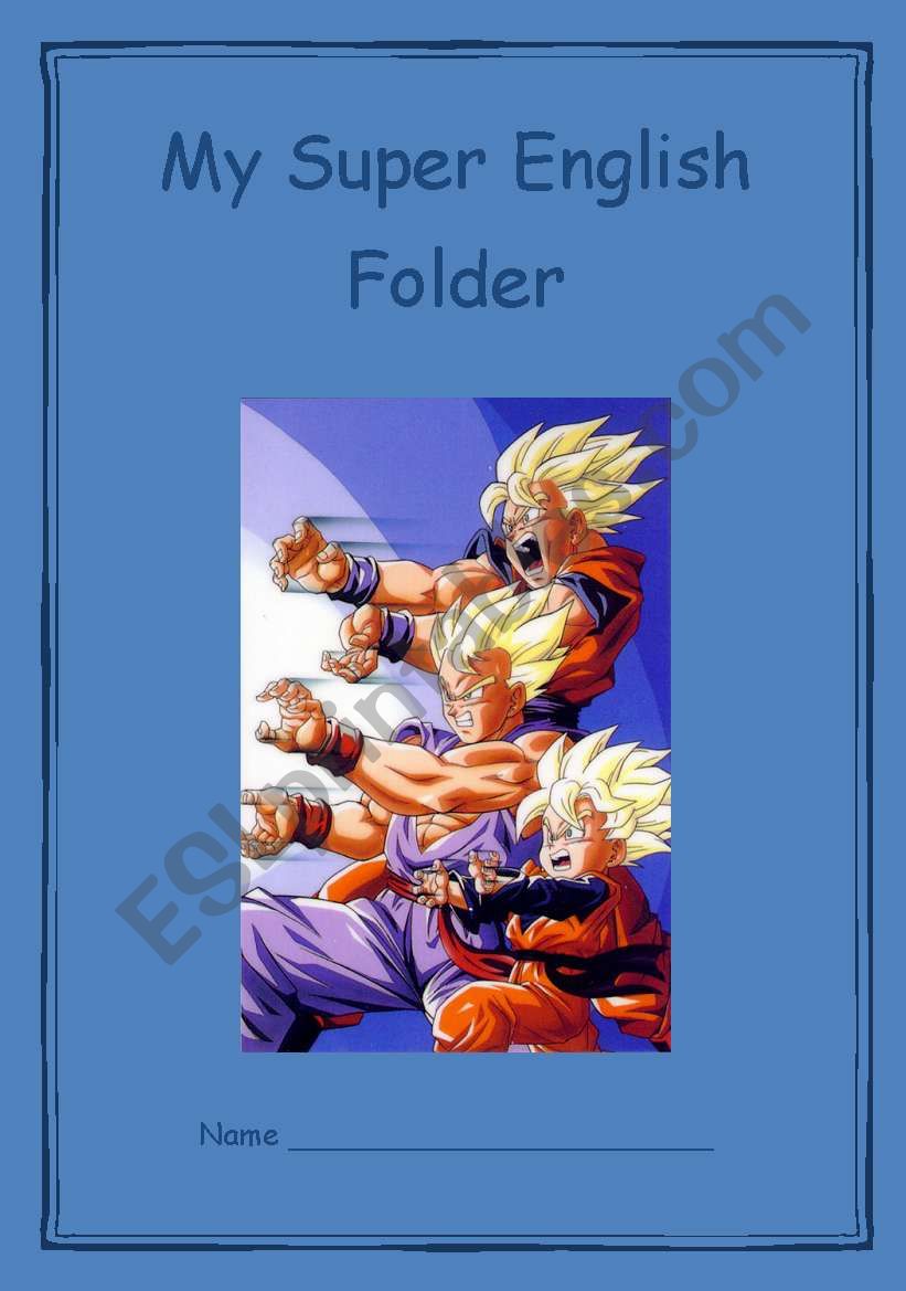 English worksheets: Boys´ English Folder Cover