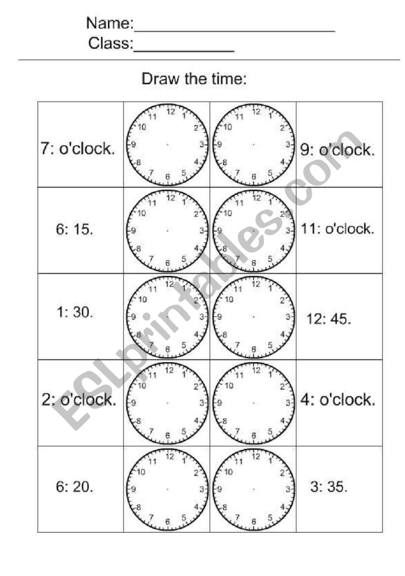 time worksheet