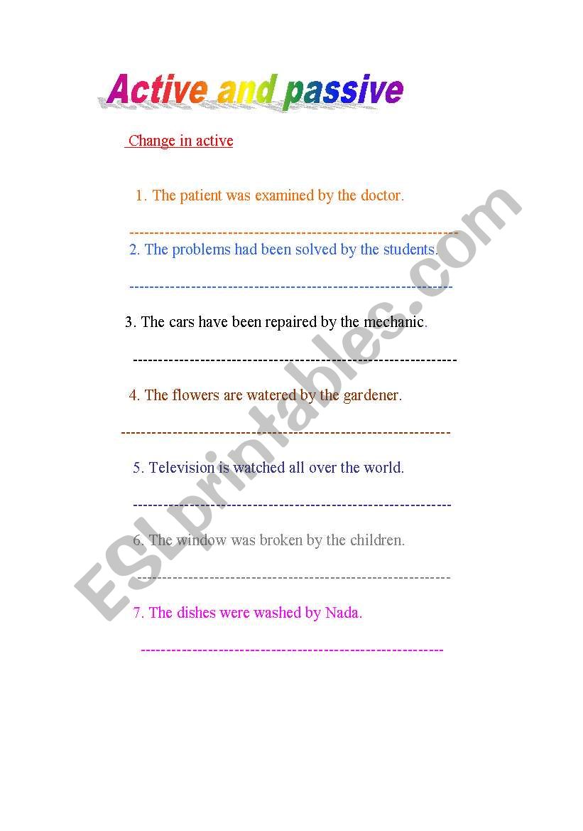 active worksheet