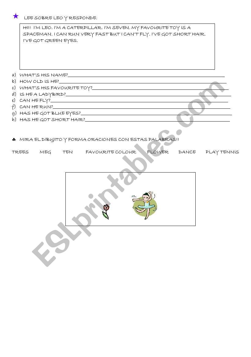read and complete  worksheet