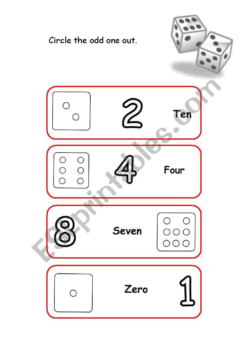 Numbers/dice II worksheet