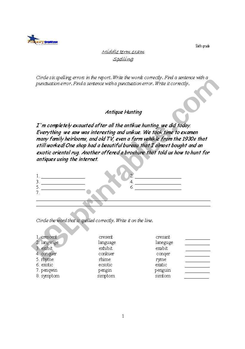 Quiz worksheet