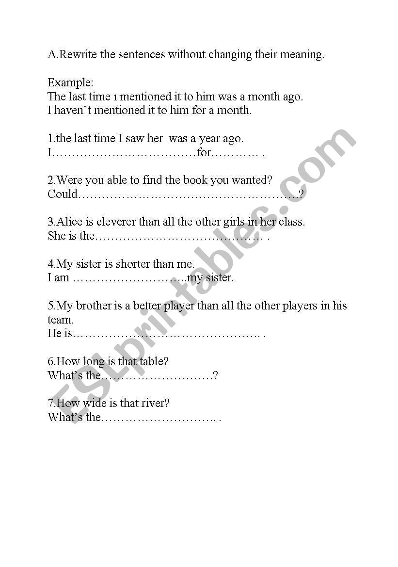 revision worksheet