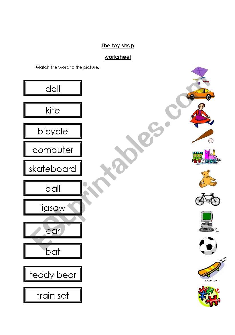 toy shop worksheet